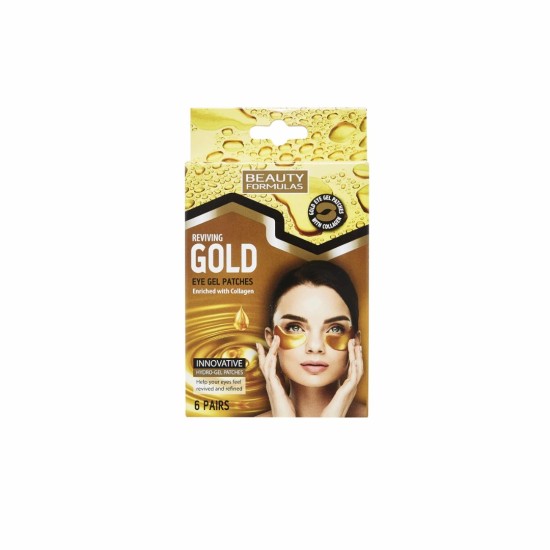 Μάσκες για την Περιοχή των Ματιών Beauty Formulas Reviving Gold Eye Gel Patches (6 ζεύγη)
