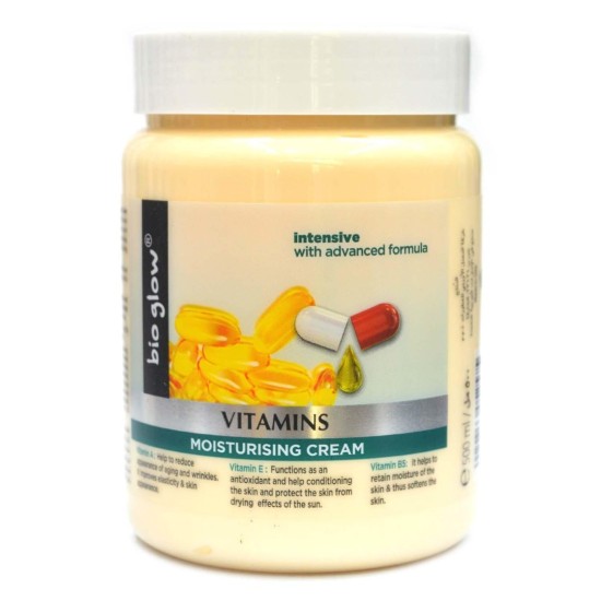 Ενυδατική Kρέμα Σώματος Με Βιταμίνες Bio Glow  MOISTURIZING CREAM 500ml