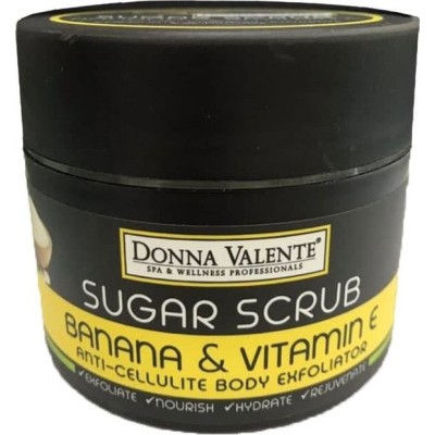 Απολεπιστική Κρέμα Σώματος Donna Valente με Μπανάνα, Βιταμίνη Ε και Ζάχαρη Body Scrub 250gr