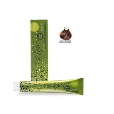 Βαφή Μαλλιών Χωρίς Αμμωνία Farmavita B.life Coror Browns 6.34 Ξανθό Σκούρο Κεχριμπάρι 100ml
