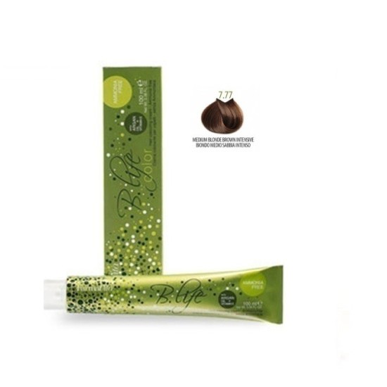Βαφή Μαλλιών Χωρίς Αμμωνία Farmavita B.life Coror Browns 7.77 Ξανθό Μεσαίο Καφέ 100ml