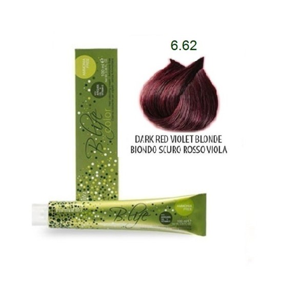 Βαφή Μαλλιών Χωρίς Αμμωνία Farmavita B.life Coror Reds 6.62 Ξανθό Σκούρο Κόκκινο Βιολέ 100ml