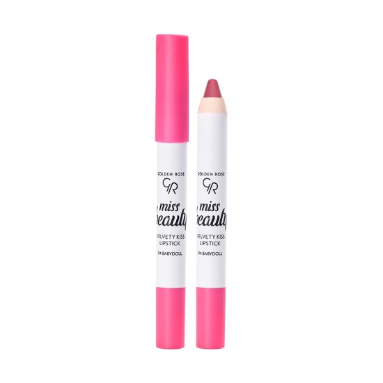 Κραγιόν Χειλιών σε μορφή Μολυβιού Miss Beauty Velvety Kiss Lipstick 04 Babydoll Golden Rose 3.5g