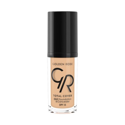 Golden Rose Total cover 2in1 Foundation & Concealer Spf15 03 Almond 30ml