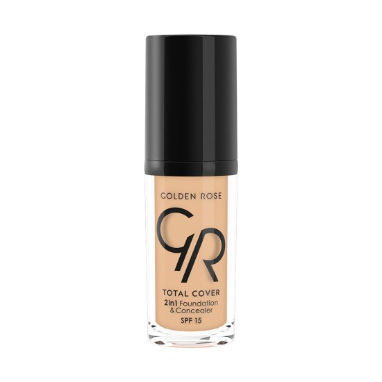 Golden Rose Total cover 2in1 Foundation & Concealer Spf15 03 Almond 30ml