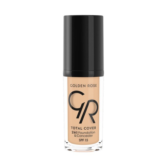 Golden Rose Total cover 2in1 Foundation & Concealer Spf15 02 Ivory 30ml