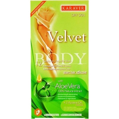 Αποτριχωτικές ταινίες με Aloe Vera Για Σώμα Karaver Velvet Body Aloe Vera 20τμχ