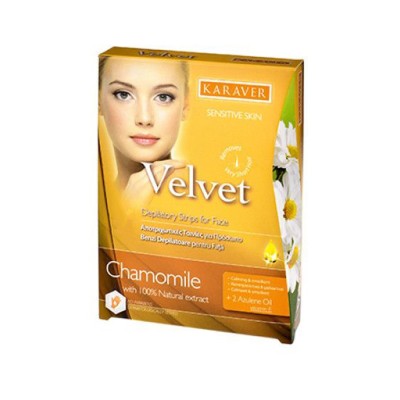 Αποτριχωτικές ταινίες προσώπου Karaver Velvet Beauty χαμομήλι 20 τμχ