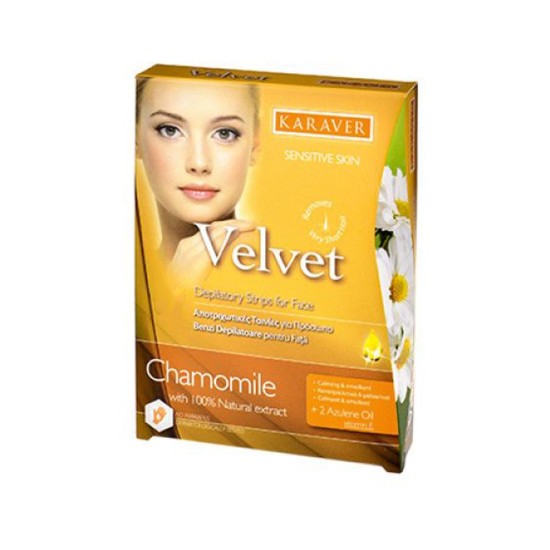 Αποτριχωτικές ταινίες προσώπου Karaver Velvet Beauty χαμομήλι 20 τμχ