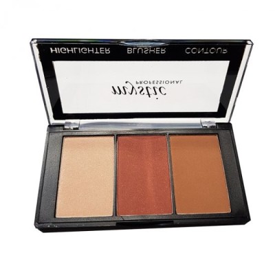 Παλέτα Προσώπου με 3 Αποχρώσεις (Highlighter / Blusher / Contour) Mystic Professional Triple Palette No 01