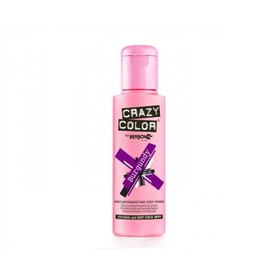 Crazy Color Ημιμόνιμη Κρέμα-Βαφή Μαλλιών No 61 Burgundy 100ml