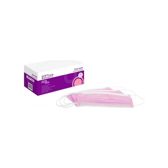 Μάσκα προσώπου Ρόζ Softcare 50τμχ