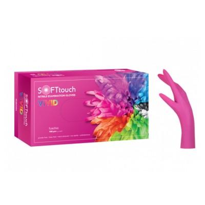 Γάντια Νιτριλίου Φούξια Large  Soft Touch Vivid 100τεμ.
