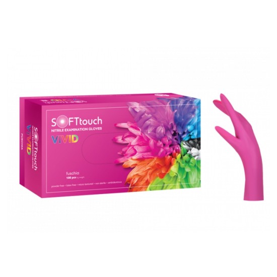 Γάντια Νιτριλίου Φούξια Soft Touch Vivid Small 100τεμ.