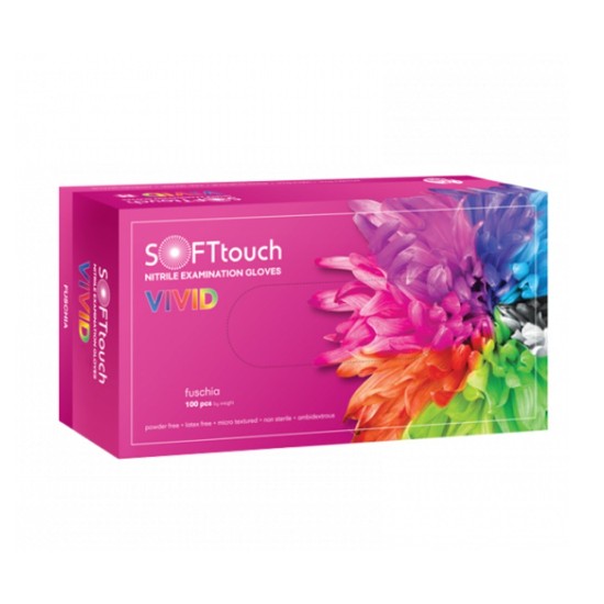 Γάντια Νιτριλίου Φούξια Soft Touch Vivid Small 100τεμ.