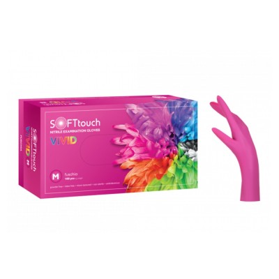 Γάντια Νιτριλίου Φούξια Medium Soft Touch Vivid 100τεμ.