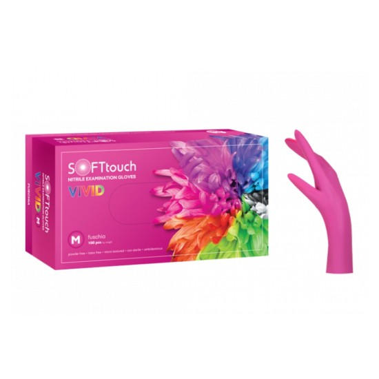 Γάντια Νιτριλίου Φούξια Medium Soft Touch Vivid 100τεμ.