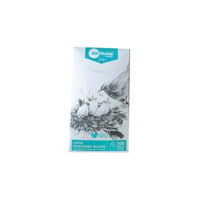 Γάντια με πούδρα SriTrang Latex Gloves With Powder Large (100τμχ)