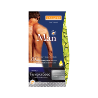 Karaver Αποτριχωτικές Ταινίες για Σώμα Man ThickHair Strips 20τμχ
