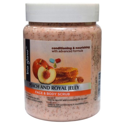Απολεπιστικό Για Πρόσωπο Και Σώμα Bio Glow Face and Body Scrub Ροδάκινο και Βασιλικό Πολτό 500ml