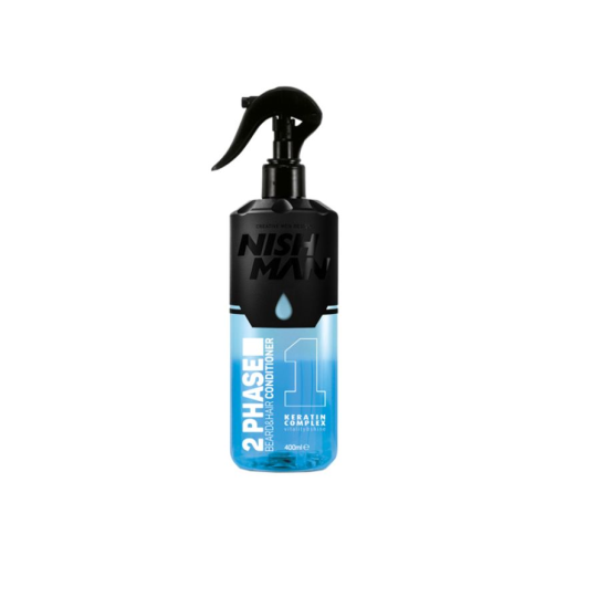Ενυδατικό Σπρέι για Μαλλιά και Μούσι NISH MAN 2 Phase Keratin Complex Conditioner 400ml