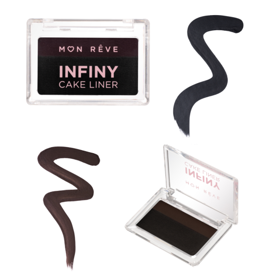 Διπλό Εyeliner Ματιών Mon Reve Infiny Cake Liner Νο 01 Black & Brown 3g