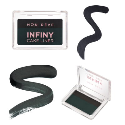 Διπλό Εyeliner Ματιών Mon Reve Infiny Cake Liner Νο 02 Deep Jungle & Black 3g