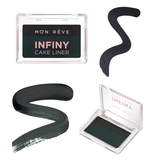 Διπλό Εyeliner Ματιών Mon Reve Infiny Cake Liner Νο 02 Deep Jungle & Black 3g