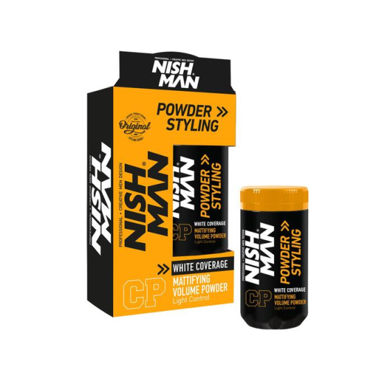 Ματ Πούδρα Μαλλιών για Όγκο και Κάλυψη Nish Man CP White Coverage Light Control 20gr