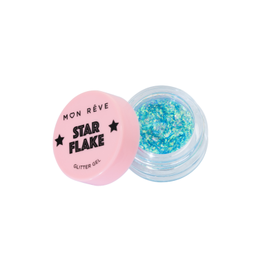 Glitter Gel Πολλαπλών Χρήσεων για Έντονη Πολυδιάστατη Λάμψη Mon Reve STAR FLAKE No 02 Honeymoon 4gr