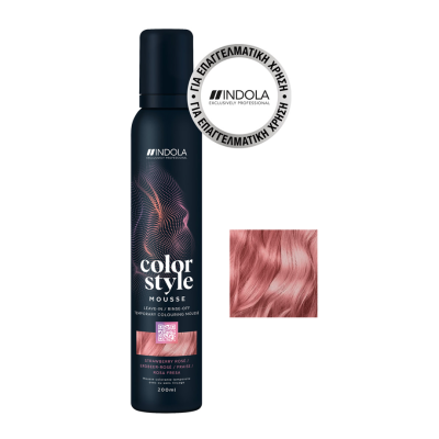 Αφρός Μαλλιών με Χρώμα Indola Color Style Mousse Strawberry Rose 200ml