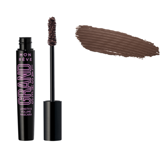 Μάσκαρα Ματιών MON REVE Grand Lashes Length & Volume Mascara 02 Real Brown 12ml