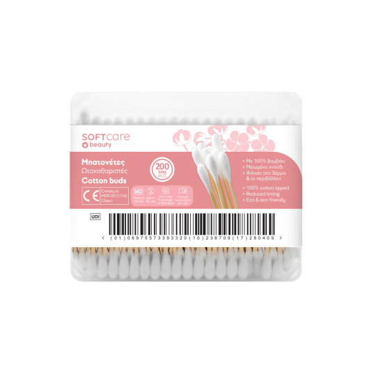 Μπατονέτες με Ξύλινο Στέλεχος Soft Care (200τμχ)