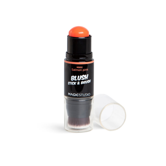 Ρουζ Προσώπου σε Μορφή Στικ με Πινέλο Magic Studio Shaky Blush & Brush MS02 Salmon Pink