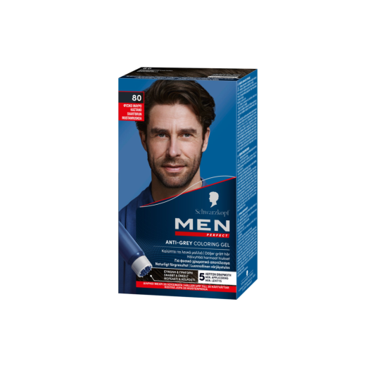 Ανδρική βαφή μαλλιών Schwarzkopf Professional Men Perfect Νο 80 Φυσικό μαυρό καστανό