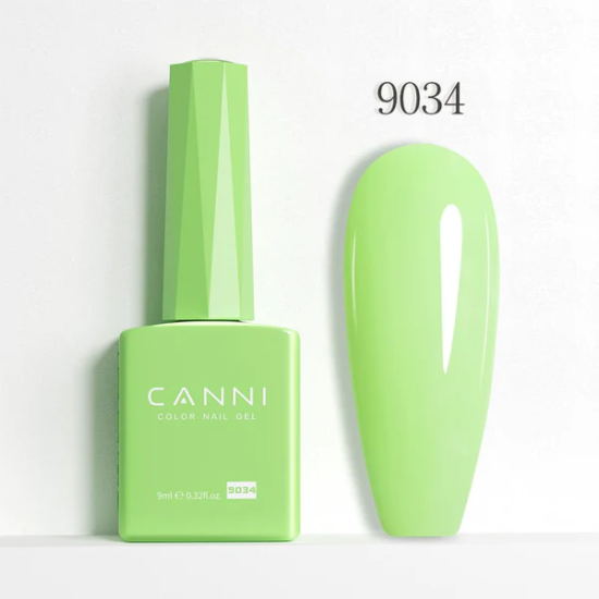 Ημιμόνιμο Βερνίκι Canni Color Nail Gel No 9034 Light Green Hema Free 9ml