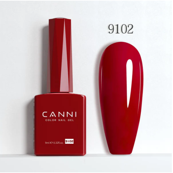 Ημιμόνιμο Βερνίκι Canni Color Nail Gel No 9102 Falu Red Hema Free 9ml