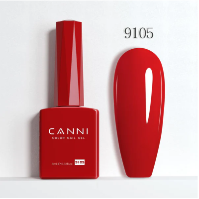 Ημιμόνιμο Βερνίκι Canni Color Nail Gel No 9105 Cornell Red Hema Free 9ml
