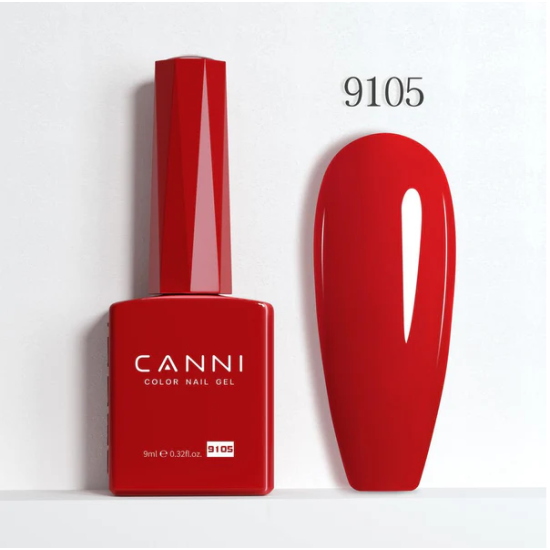 Ημιμόνιμο Βερνίκι Canni Color Nail Gel No 9105 Cornell Red Hema Free 9ml