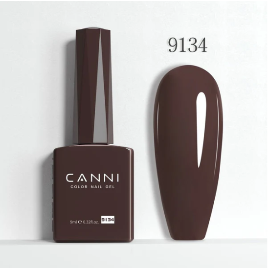 Ημιμόνιμο Βερνίκι Canni Color Nail Gel No 9134 Woody Brown Hema Free 9ml