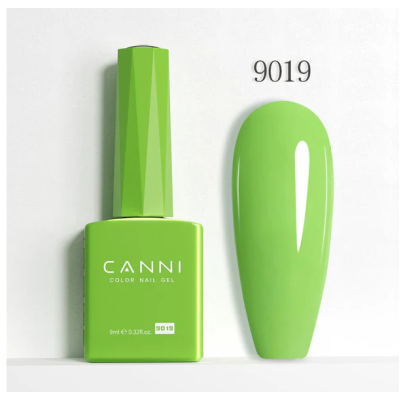 Ημιμόνιμο Βερνίκι Canni Color Nail Gel No 9019 Light Green Hema Free 9ml