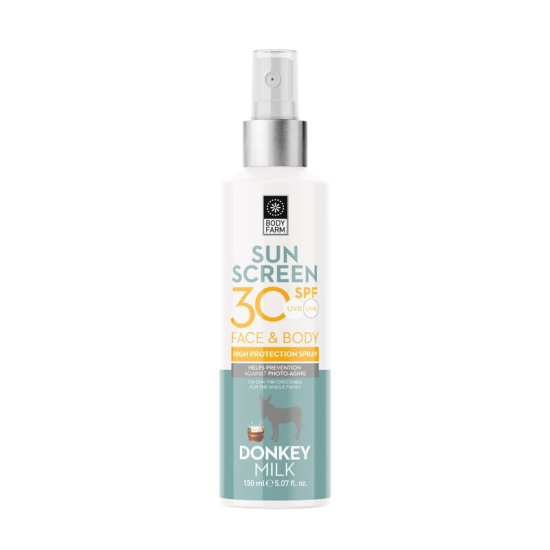 Αντηλιακό Bodyfarm Donkey Milk SPF 30 για πρόσωπο και σώμα 150ml