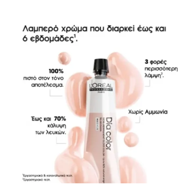 Ημιμόνιμη Βαφή Μαλλιών Xωρίς Αμμωνία L'oreal Professionnel Dia Color No 6.3 Ξανθό Σκούρο Χρυσό 60ml