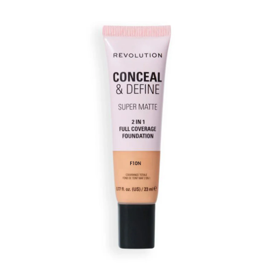 Foundation Προσώπου Revolution Conceal & Define Super Matte 2 in 1 Full Coverage Foundation No F10N 23ml