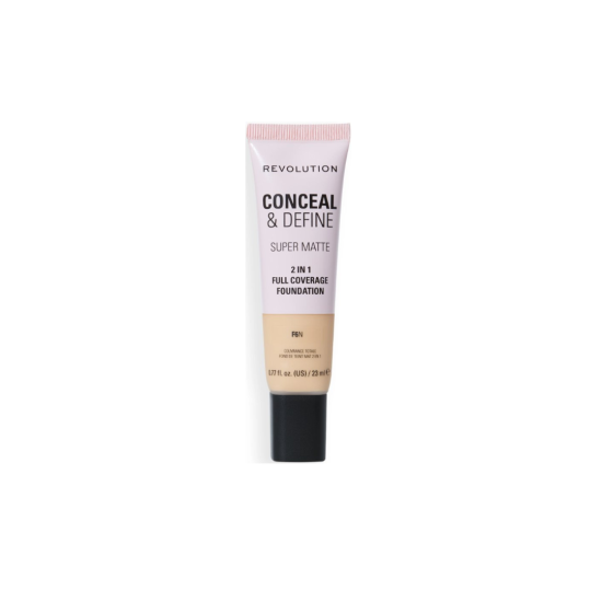 Foundation Προσώπου Revolution Conceal & Define Super Matte 2 in 1 Full Coverage Foundation No F6N 23ml