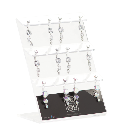 Σκουλαρίκι Αφαλού Ατσάλι με Στρας Ro-Ro Accessories A215969 (1τμχ)